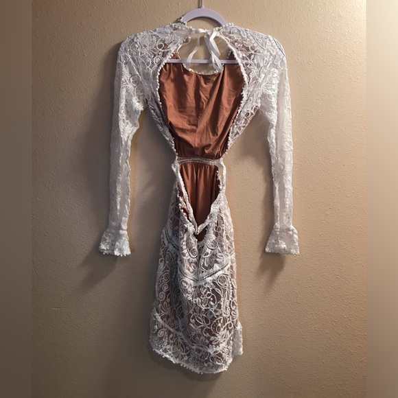 For love & lemons emerie knit mini long sleeve cut out backless dress beautiful - Picture 6 of 10